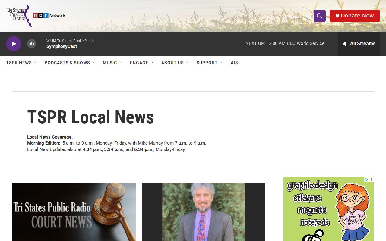 Tri States Public Radio regional Browning coverage used as a secondary news source