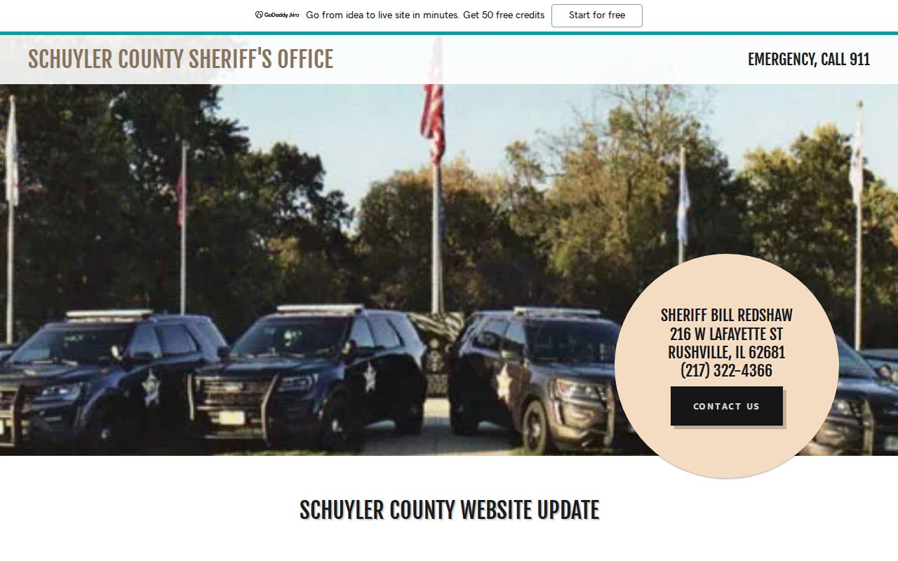 Schuyler County Sheriff's Office official transition page for app and jail roster access