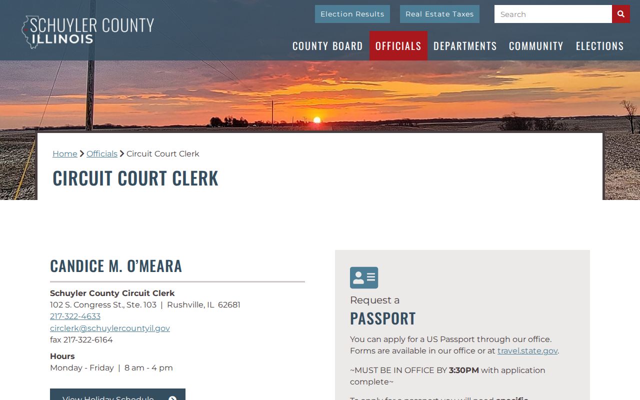 Schuyler County Circuit Clerk court-record route for warrant and disposition follow-up